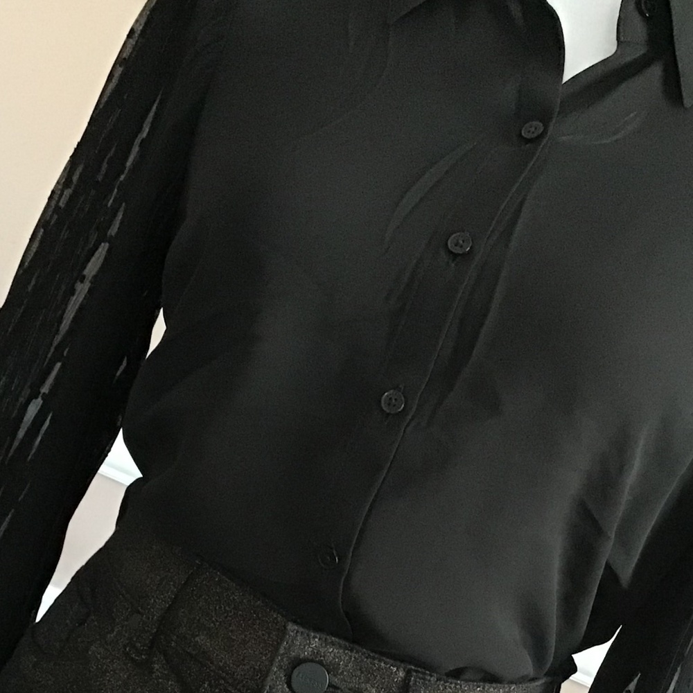 Express Lace Sleeve Button Down - image 3